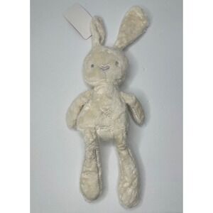New Mamas & Papas Chime Bunny Rabbit Plush Tan Brown Stripes Heart Nose
